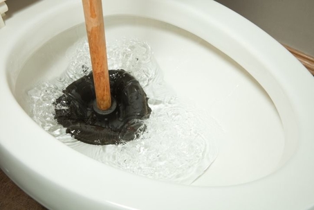 Plunging a toilet