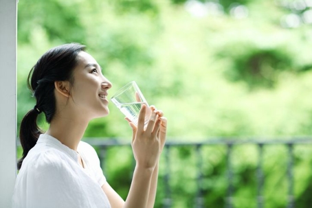 woman drinking water