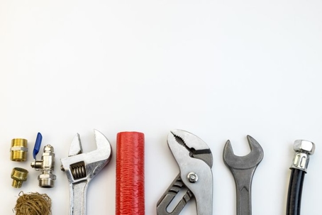 Tools laid out in a row